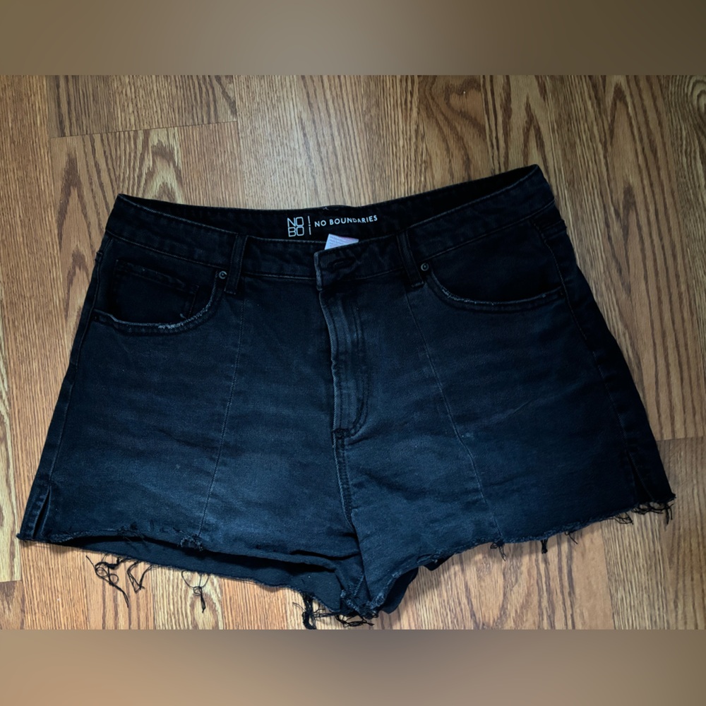 Denim Shorts, Size:17, Color:Black, Brand: No Boundaries